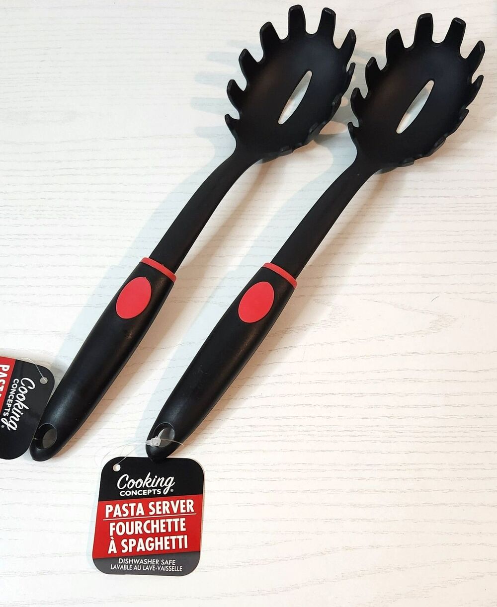 Cooking concept set of 2 pc pasta Spaghetti  server color black